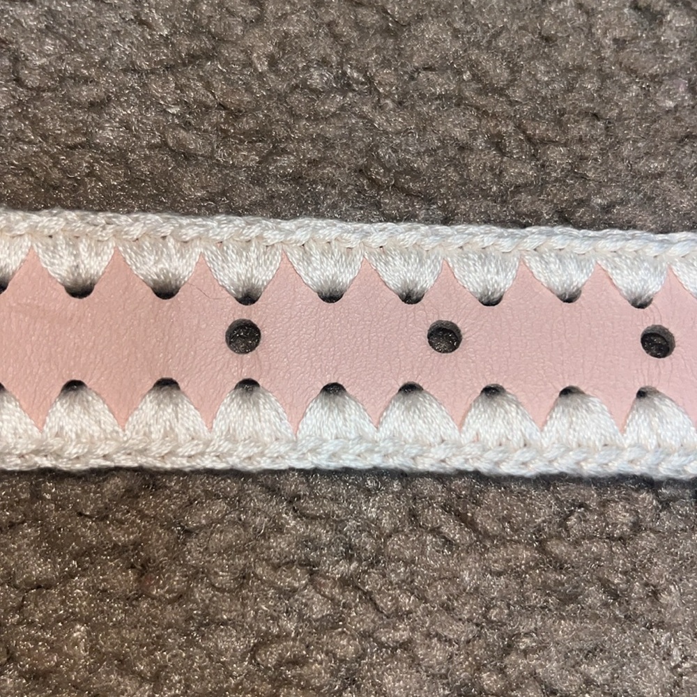 Rachel Comey Thin Crochet Estate Belt Leather Silver Blush XS‎ - Picture 7 of 11